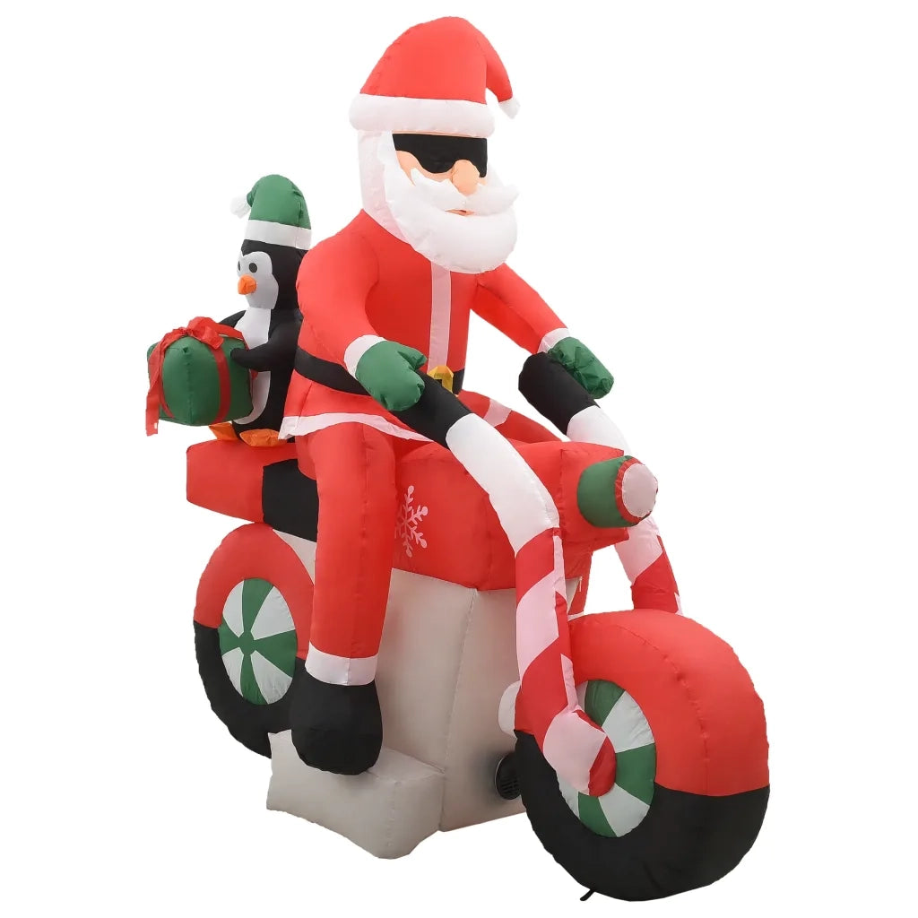 Babbo Natale Gonfiabile-Decorazioni natalizie sulla Moto LED IP44 160 cm