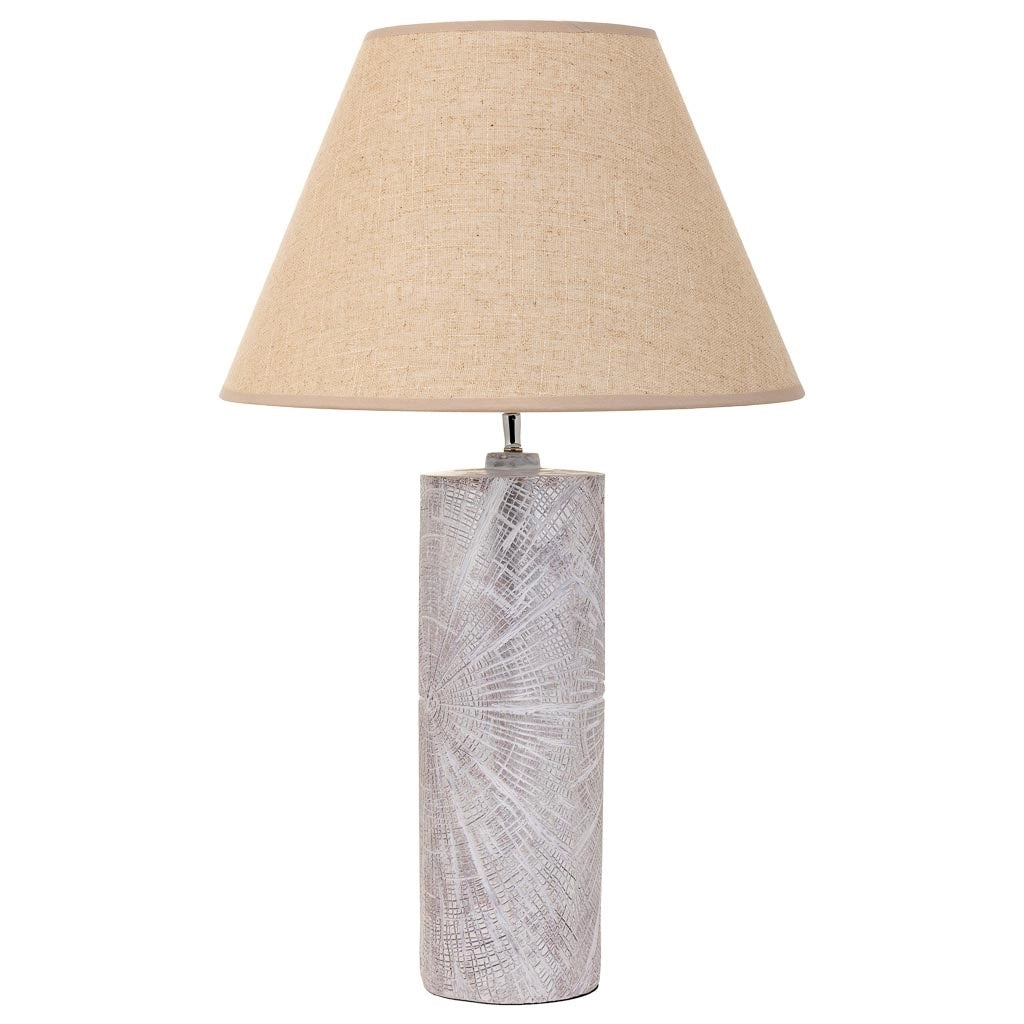 Lampada da tavolo in poliresina bianca