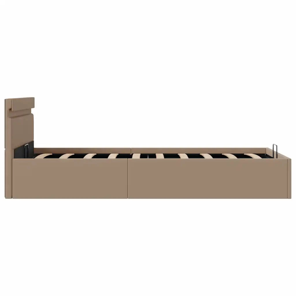 Giroletto Idraulico con LED-Struttura Letto Cappuccino Similpelle 90x200 cm