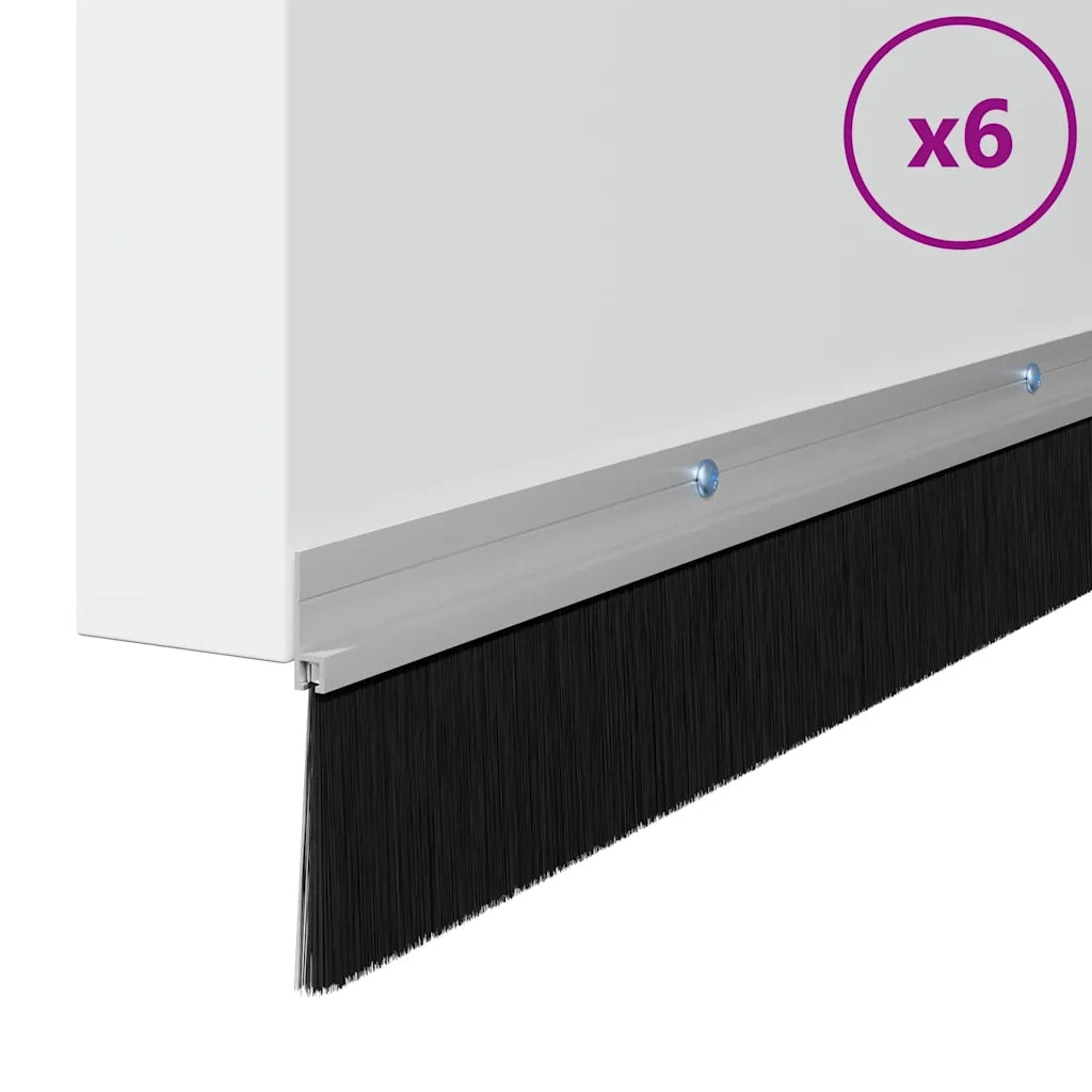 Spazzole per porte a vite 6 pz Argento 100 cm CFW6157939
