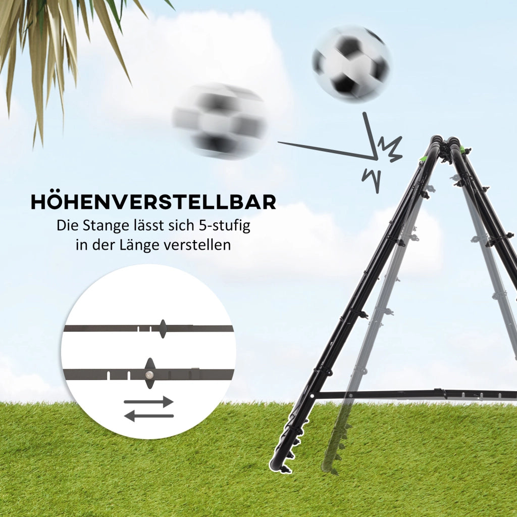 Rebounder da calcio pieghevole regolabile in acciaio nero