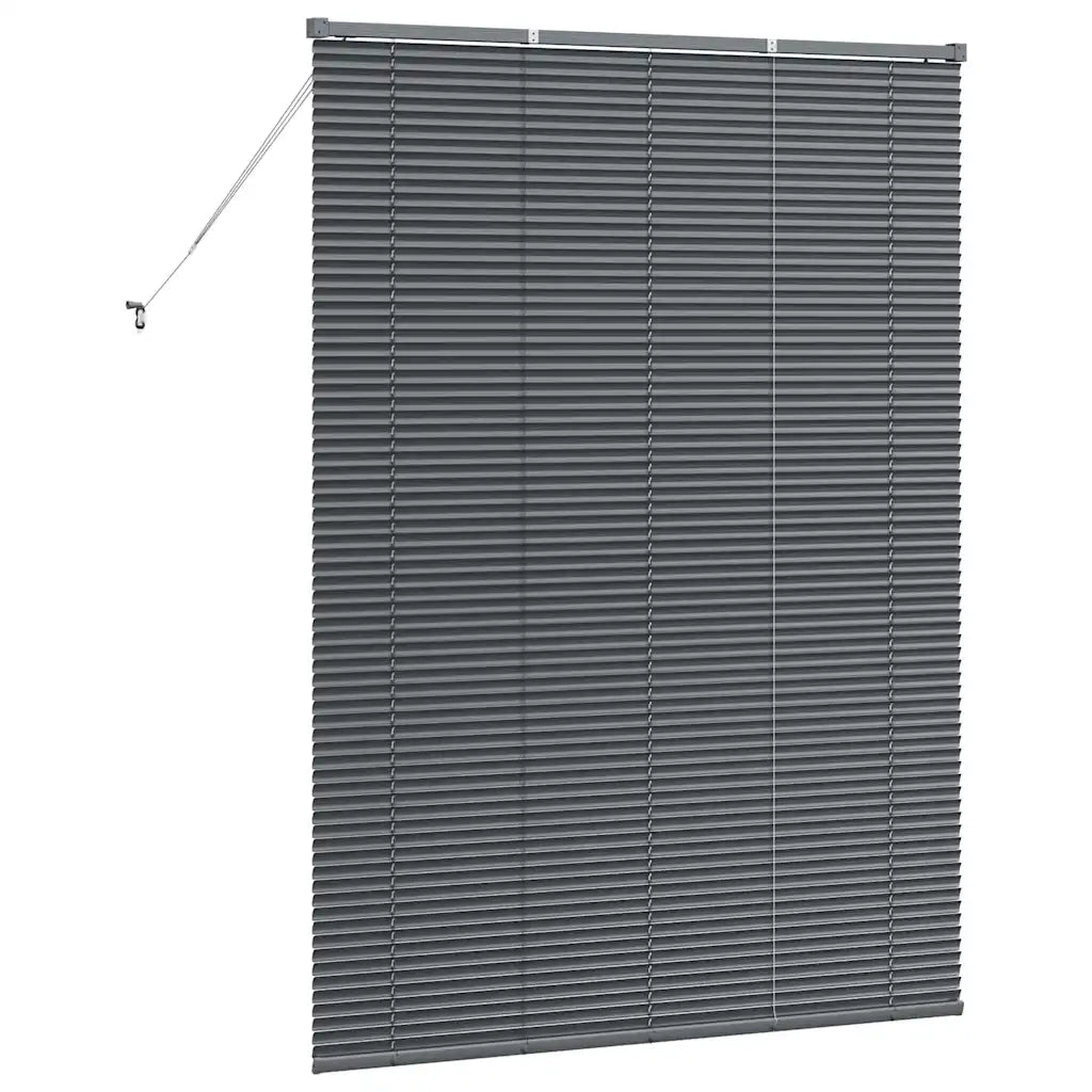 Tendaggi a Veneziana | Tenda a lamelle Grigio scuro 175 x 135 cm Alluminio