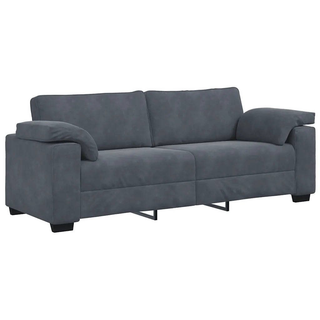 Divano a 3 Posti-Sofa 3 Posti Grigio Scuro 178 cm in Velluto