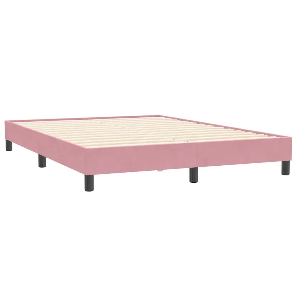 Giroletto a Molle con Materasso Rosa 160x210 cm in Velluto 3315932
