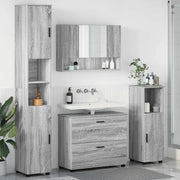 Set di mobili per il bagno con cassetto 4 pcs Grigio Sonoma
