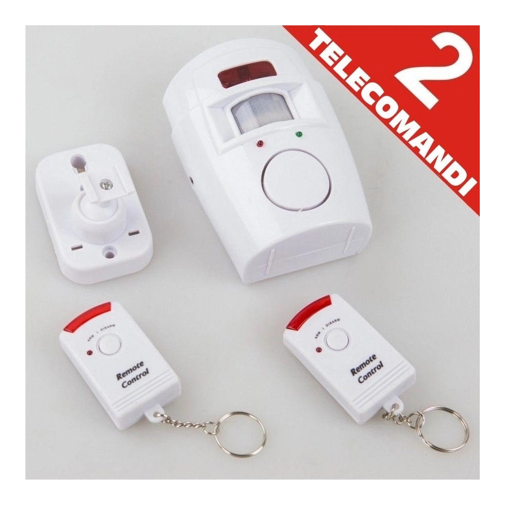 Trade Shop - Allarme Antifurto Con Sensore Sirena 105 Db 2 Telecomandi Casa Ufficio Negozio -
