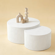 Set di 2 tavolini da caff¨¨ ?60/40 cm a incastro in MDF bianco
