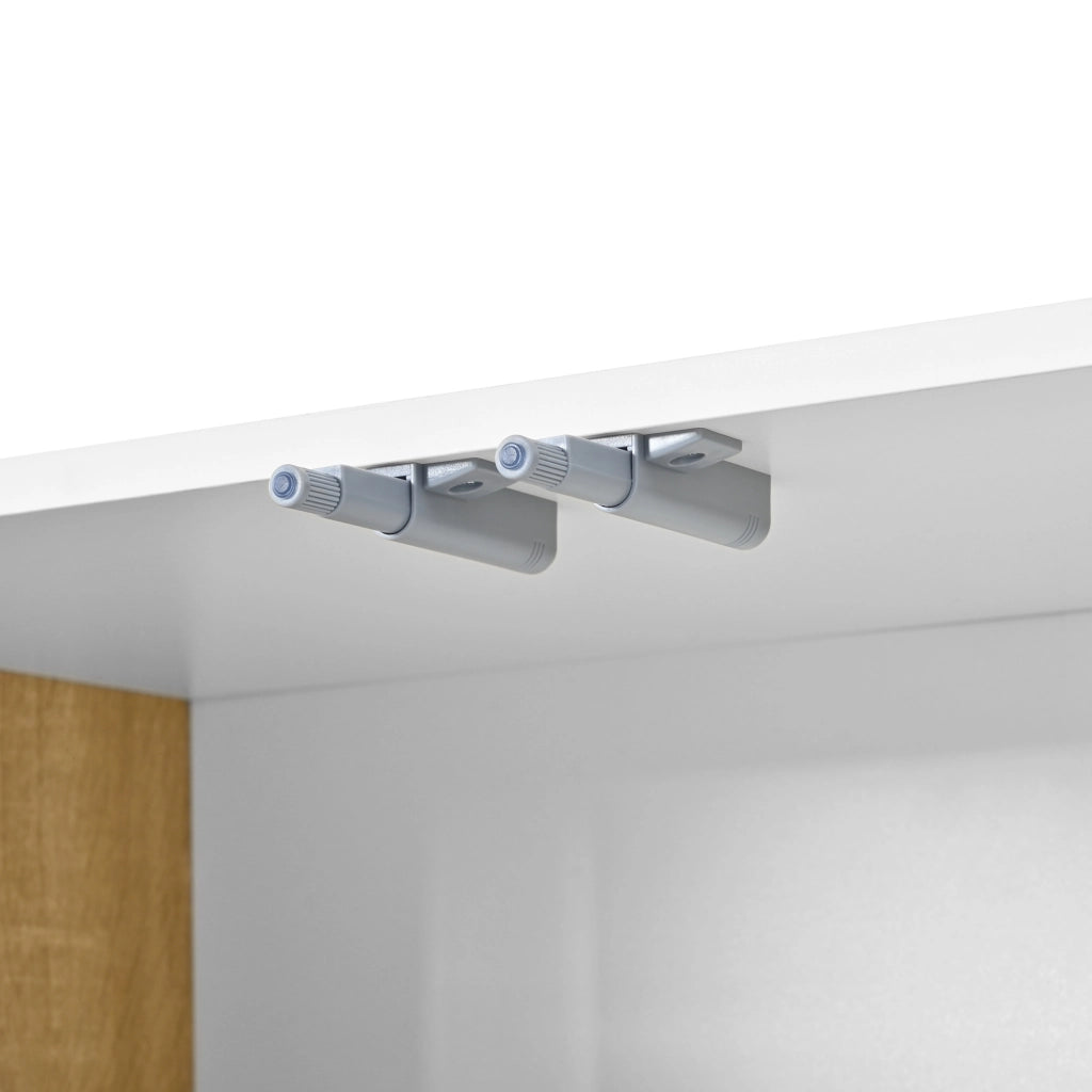 Set mobile TV e sideboard bianco con frontali a rilievo HOMVRA