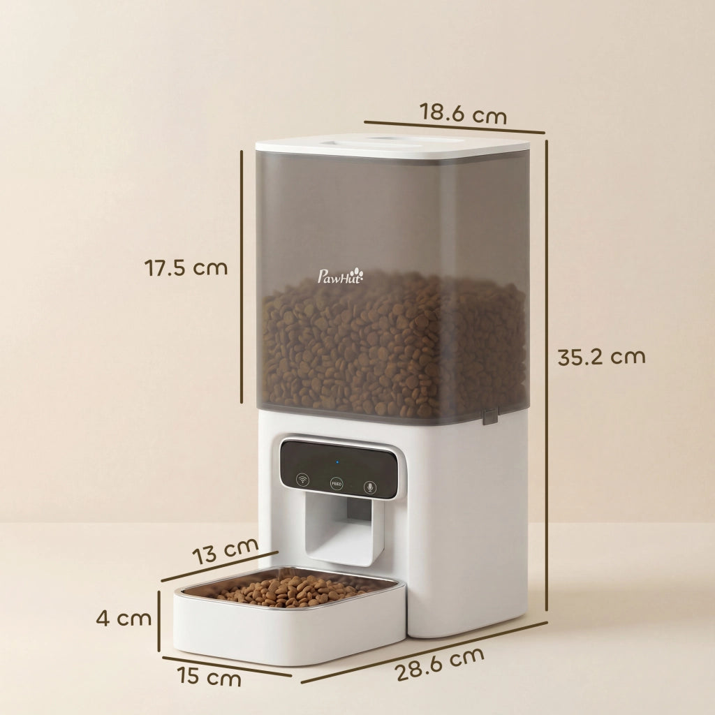 Distributore Cibo per Gatti Automatico ¨C Minimal ¨C Bianco 4.5L