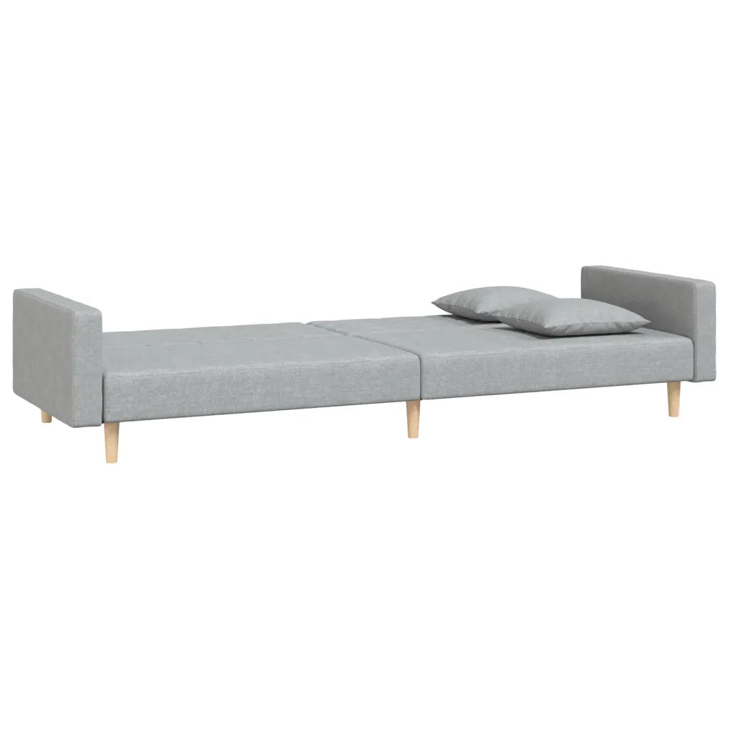 Divano letto | Sof¨¤ letto | Letto singolo a 2 Posti con 2 Cuscini Grigio Chiaro in Tessuto