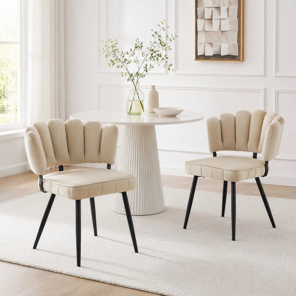 SEDIA da pranzo Set da 2 pezzi 80 cm in velluto nero e metallo