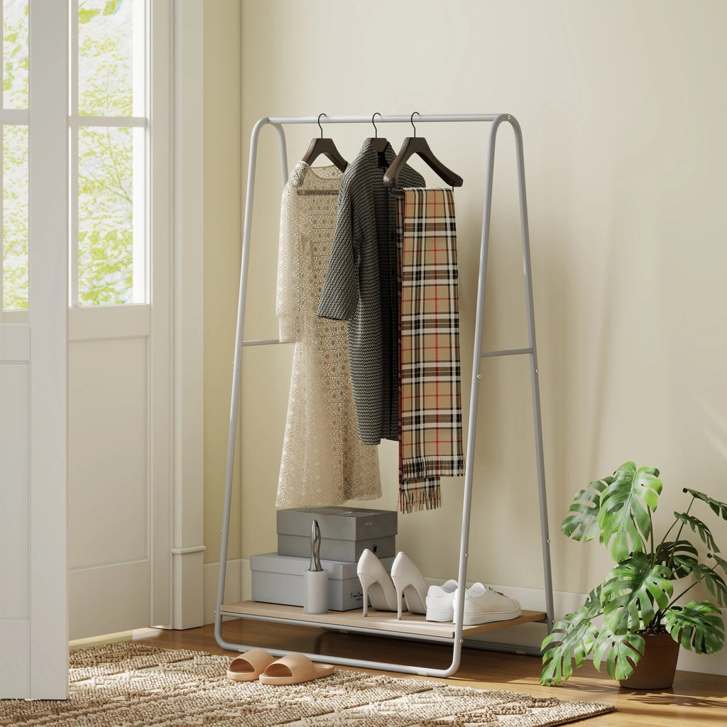 Appendiabiti con porta scarpe e ripiani ¨C Minimal ¨C Grigio