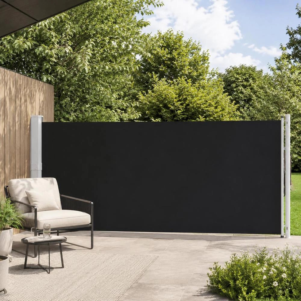 Extendable Side Awning 600x160 Cm Black