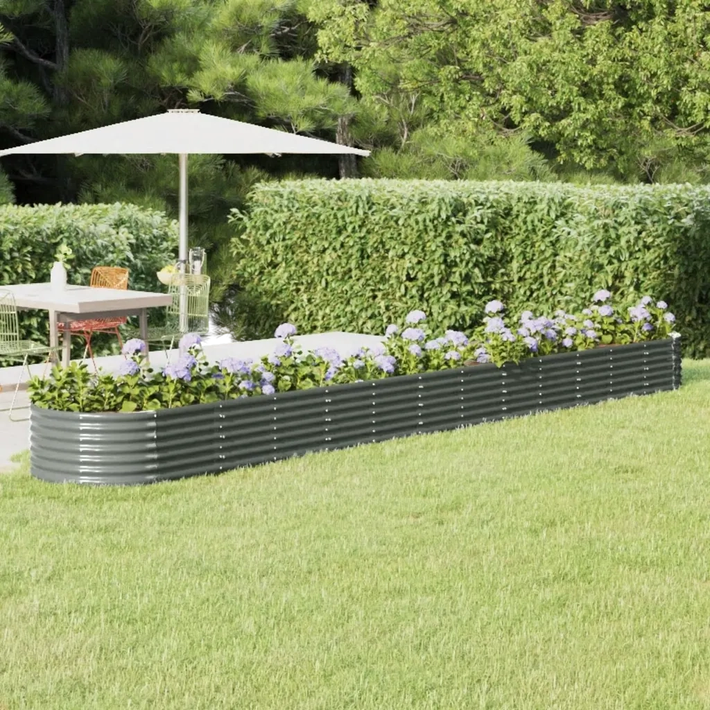 Letto Giardino Acciaio Zincato 512x80x36 cm Grigio 318939