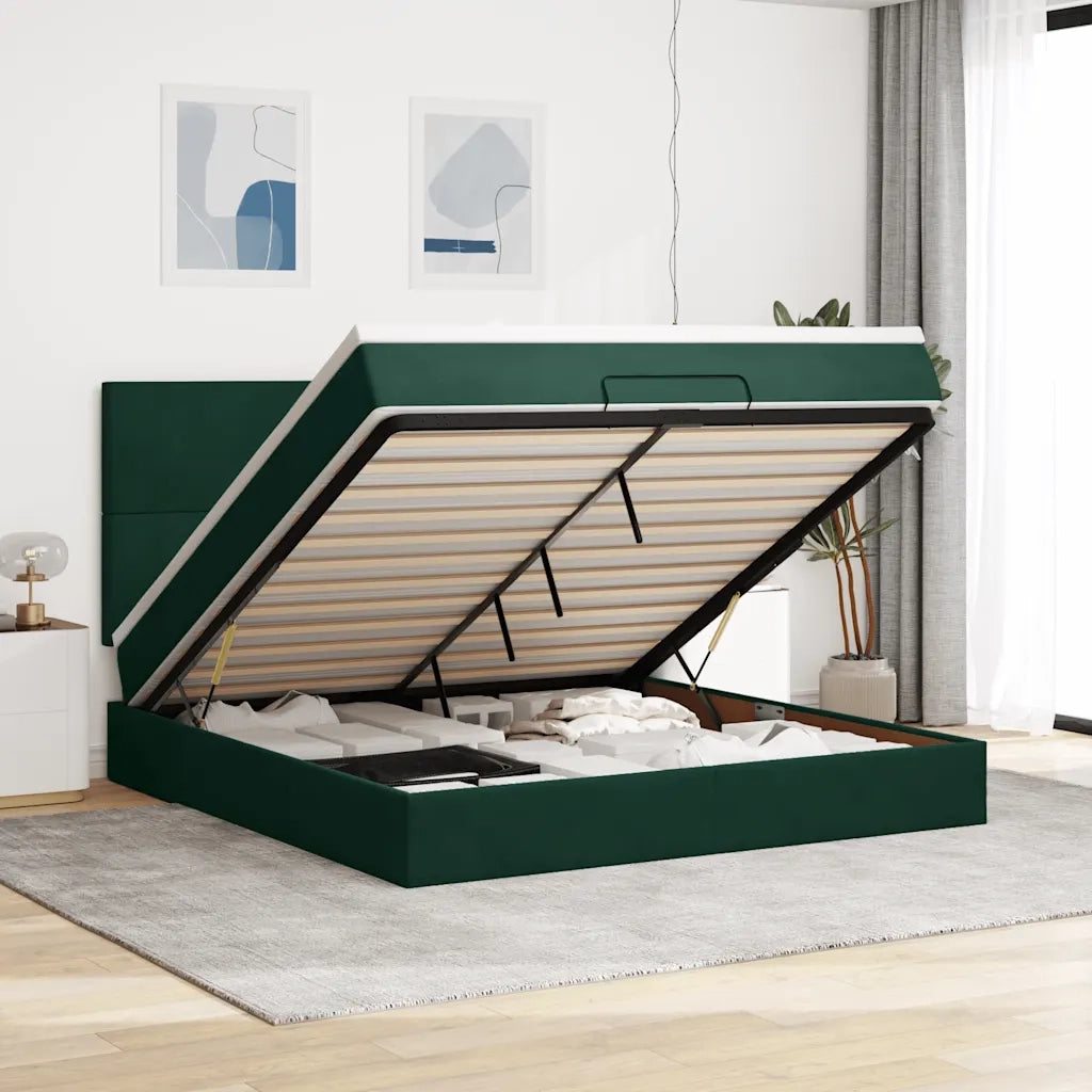 Struttura Letto Pouf con Materassi 180x200 cm Velluto 3313418