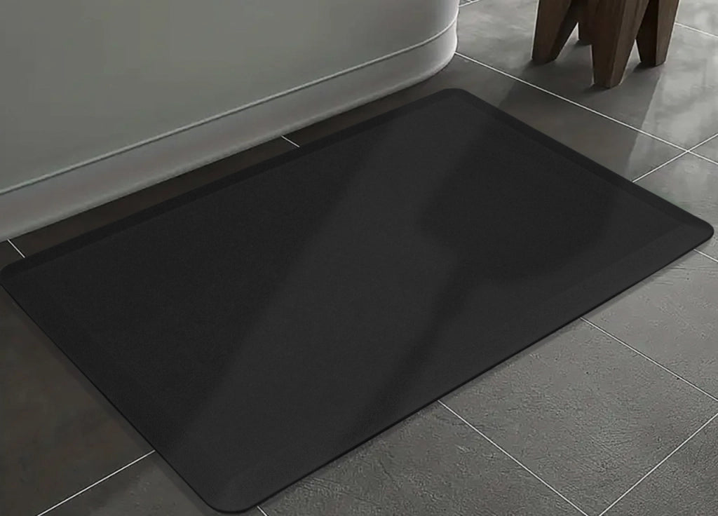Tappeto Bagno Memory Ultrasoft Antiscivolo Impermeabile Tinta Unita Giulia - 44x120 - Nero