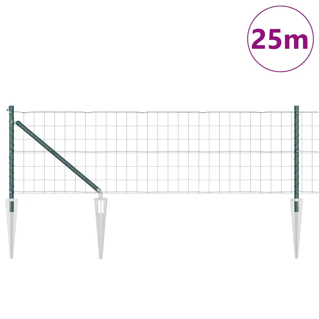 Recinzione con Posto Verde 0,6 x 25 m Acciaio e PVC