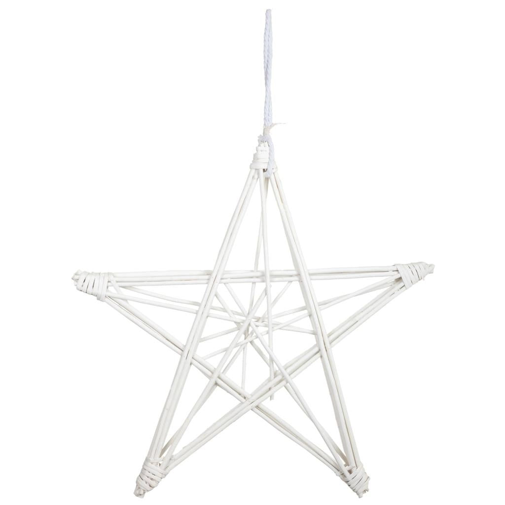 Decoro midollino stella bianca 85x85x5h