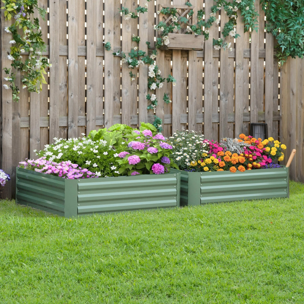 Vasche per piante 100x100x30 ¨C zephmum ¨C verde, 2 pezzi, set