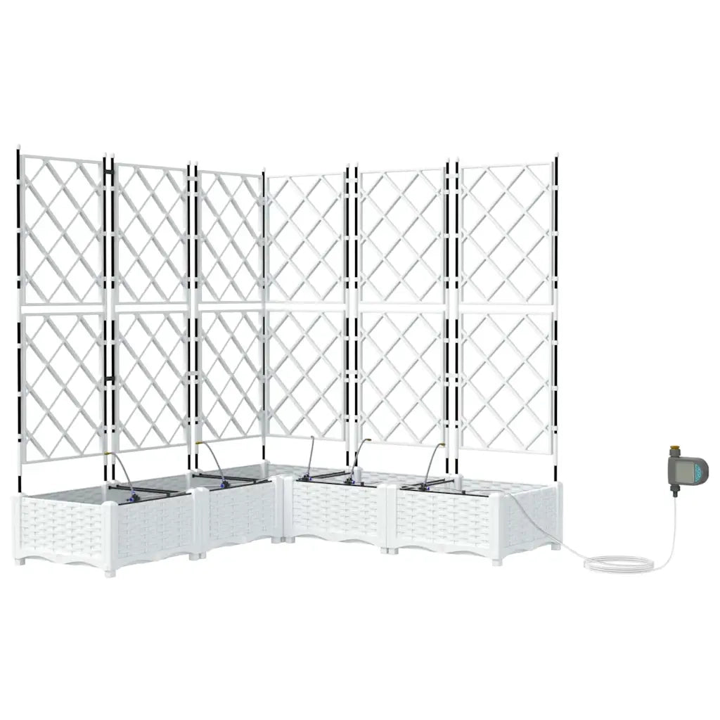 Fioriere | Cassetta per fiori | Vaso da giardino 5 pz Bianco 120 x 120 x 126 cm Plastica