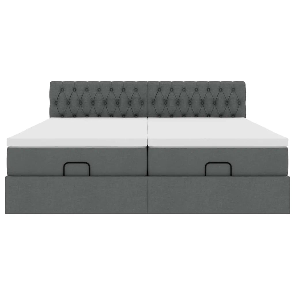 Struttura Letto Pouf con Materassi 160x200 cm in Tessuto