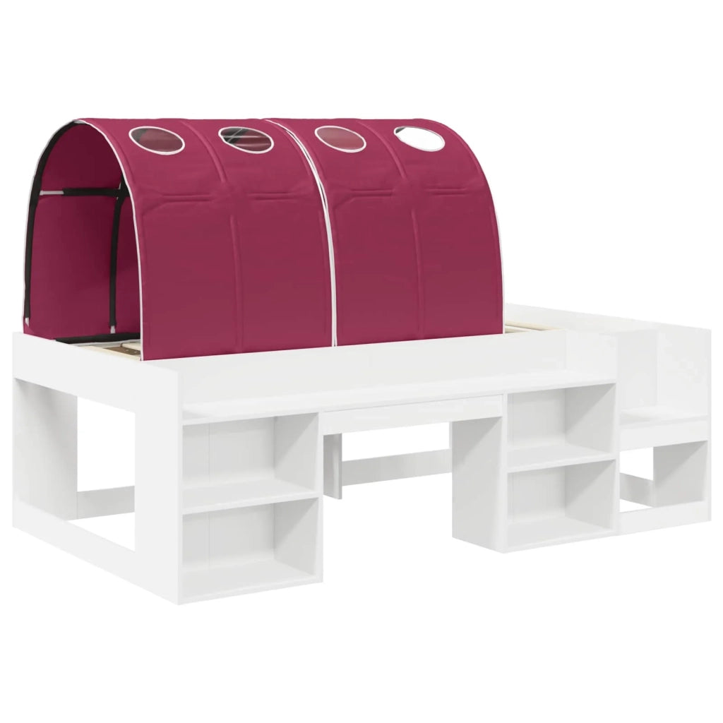 Letto con Tunnel 3 pz Bianco e Rosso Legno ingegnerizzato 3423609
