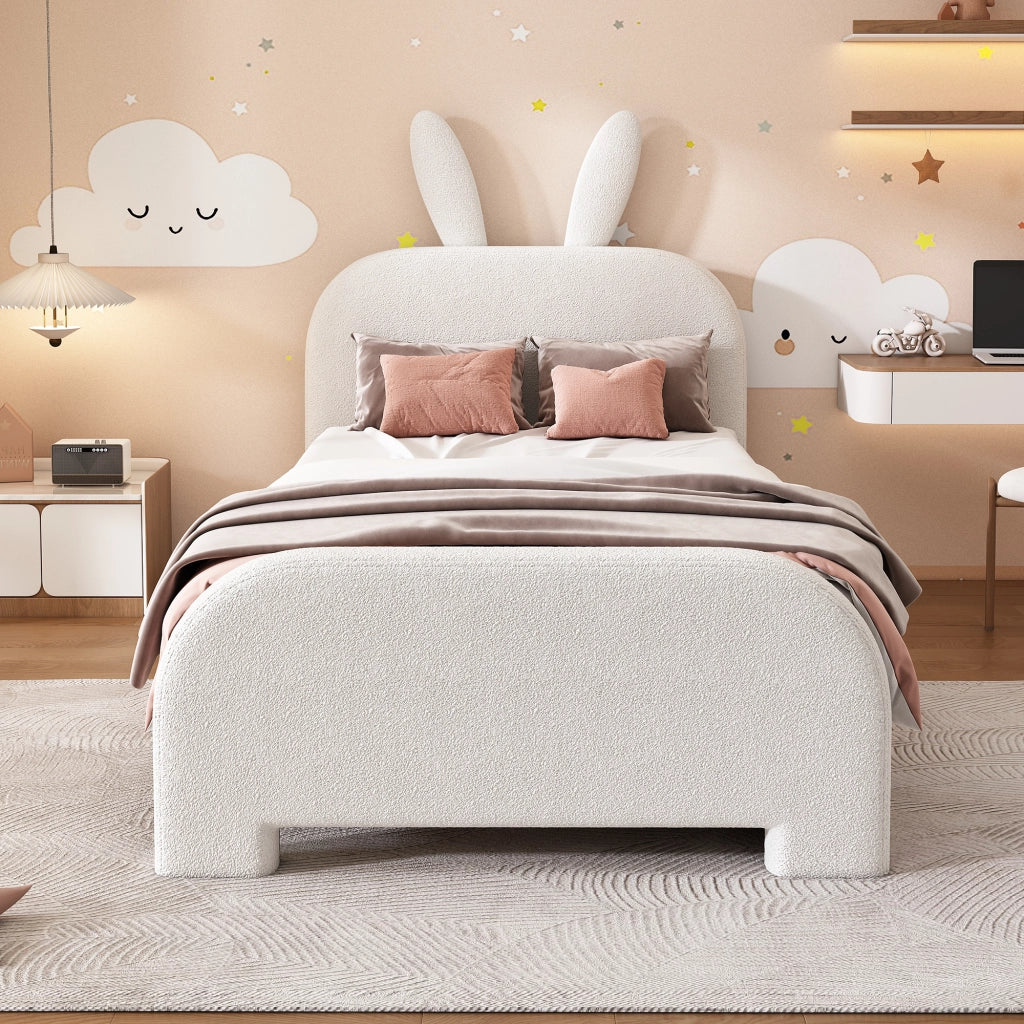 letto piatto in peluche bianco 90 x 200 cm
