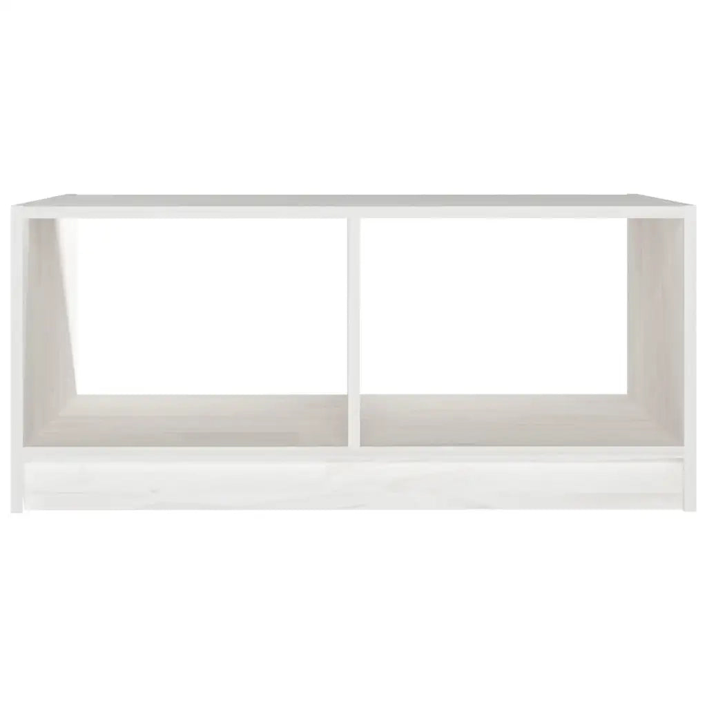 Tavolino da Salotto Bianco 75x50x33,5 cm Legno Massello di Pino 809907