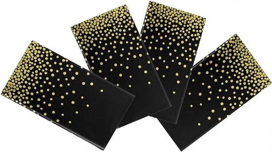 Tavolino Coprente - Rectangolare 54"x108" - Nero/Dorato Punto - Imbevibile - Protezione contro Macchie - Facile da Pulire - Copertura per Tavolo