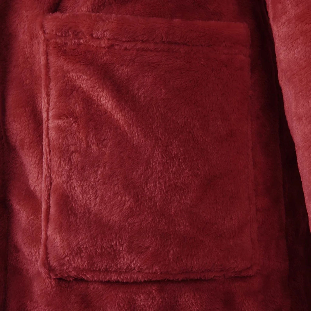 Accappatoio con Cappuccio Rosso Bordeaux l Flanella CFW3510499
