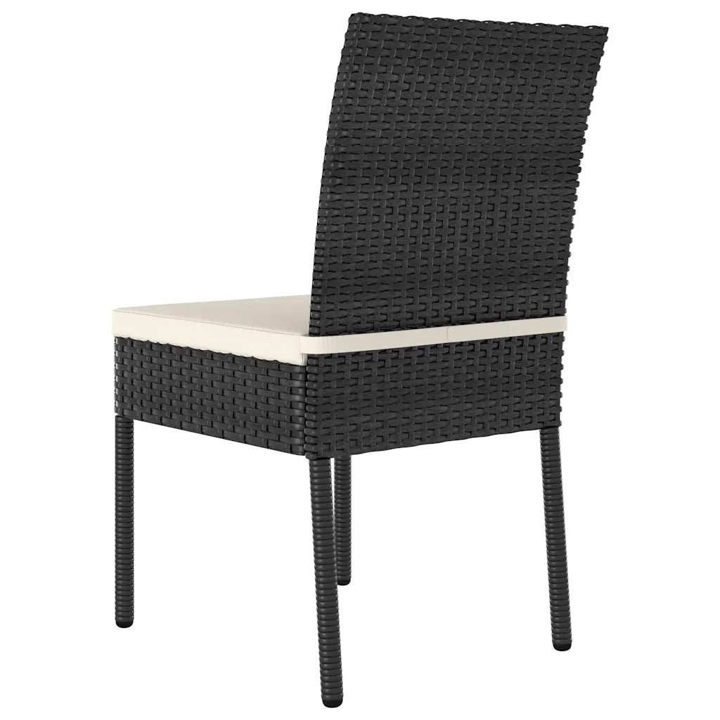 Set da Pranzo da Giardino 7 pz in Polyrattan Nero 3065697