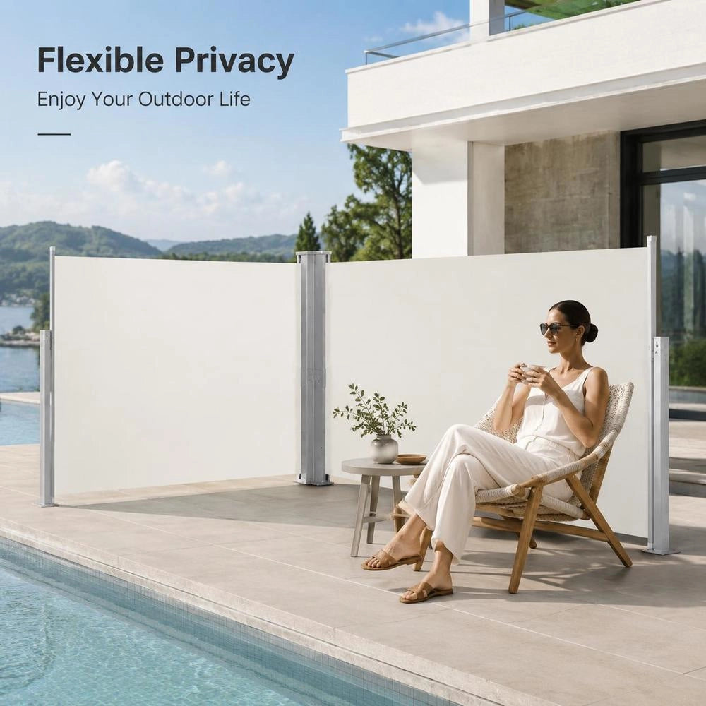 Extendable Side Awning 160x600 Cm Cream