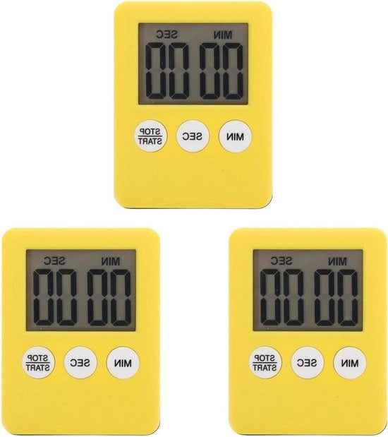 Timer digitale 3-pack multifunzionale con orologio e segnalatore per ufficio e cucina