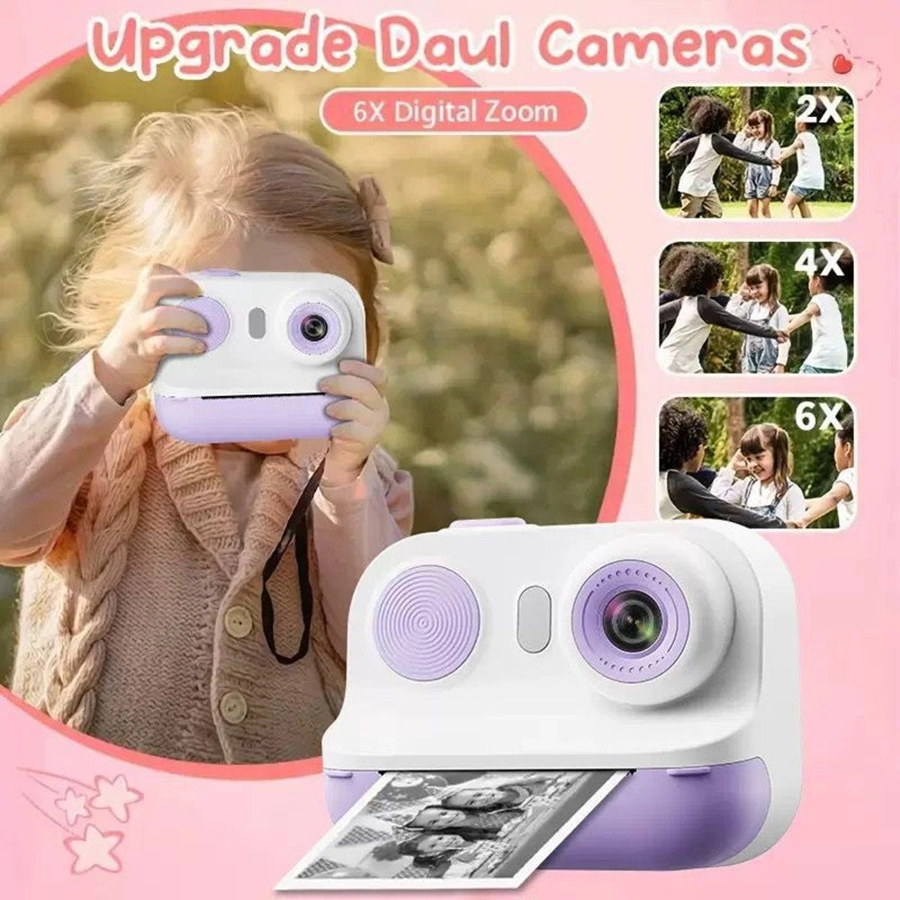 Trade Shop - Fotocamera Portatile A Stampa Istantanea Per Bambini Con Schermo Led Zoom Digitale 6x -