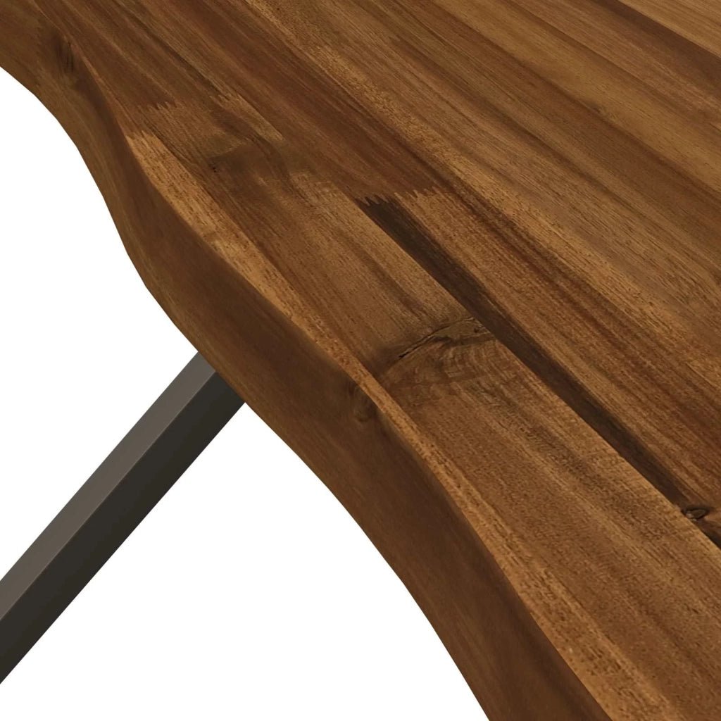 110 x 55 x 75 cm Legno di Acacia Massello Naturale e Caffè 938664