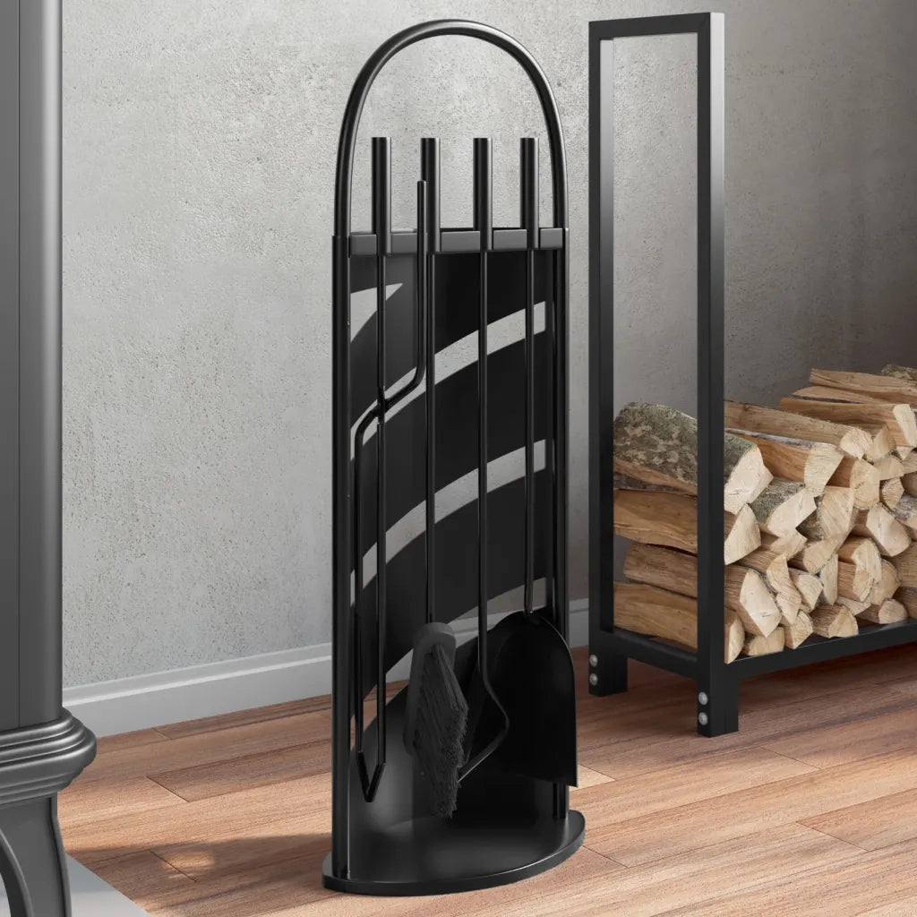 Set di attrezzi per camino 5 pezzi-Kit per camino 23x15x66 cm in acciaio 577324