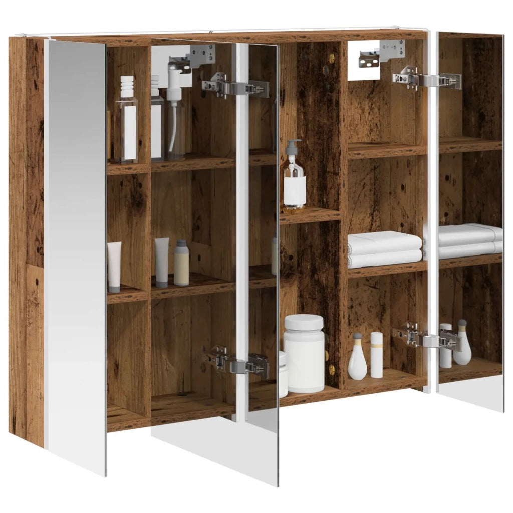 Mobiletto per specchio da bagno Legno vecchio 889269
