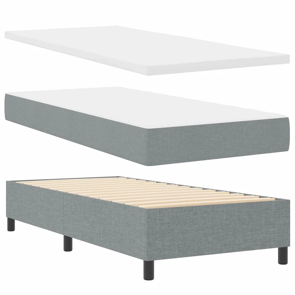 Letto a Sorgente LED Grigio chiaro 80 x 200 cm Tessuto