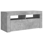 Mobile TV multimediale mensola TV credenza mobile TV per sala da pranzo soggiorno camera da letto con luci LED 90 x 35 x 40 cm grigio 02_0026623
