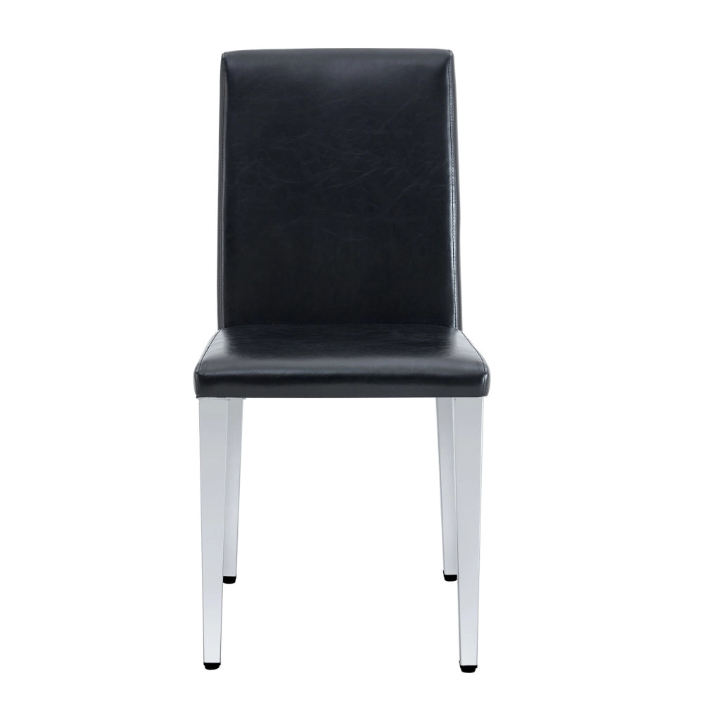 Set di 6 sedie da pranzo 47x38x90 cm in metallo e PU nero argento