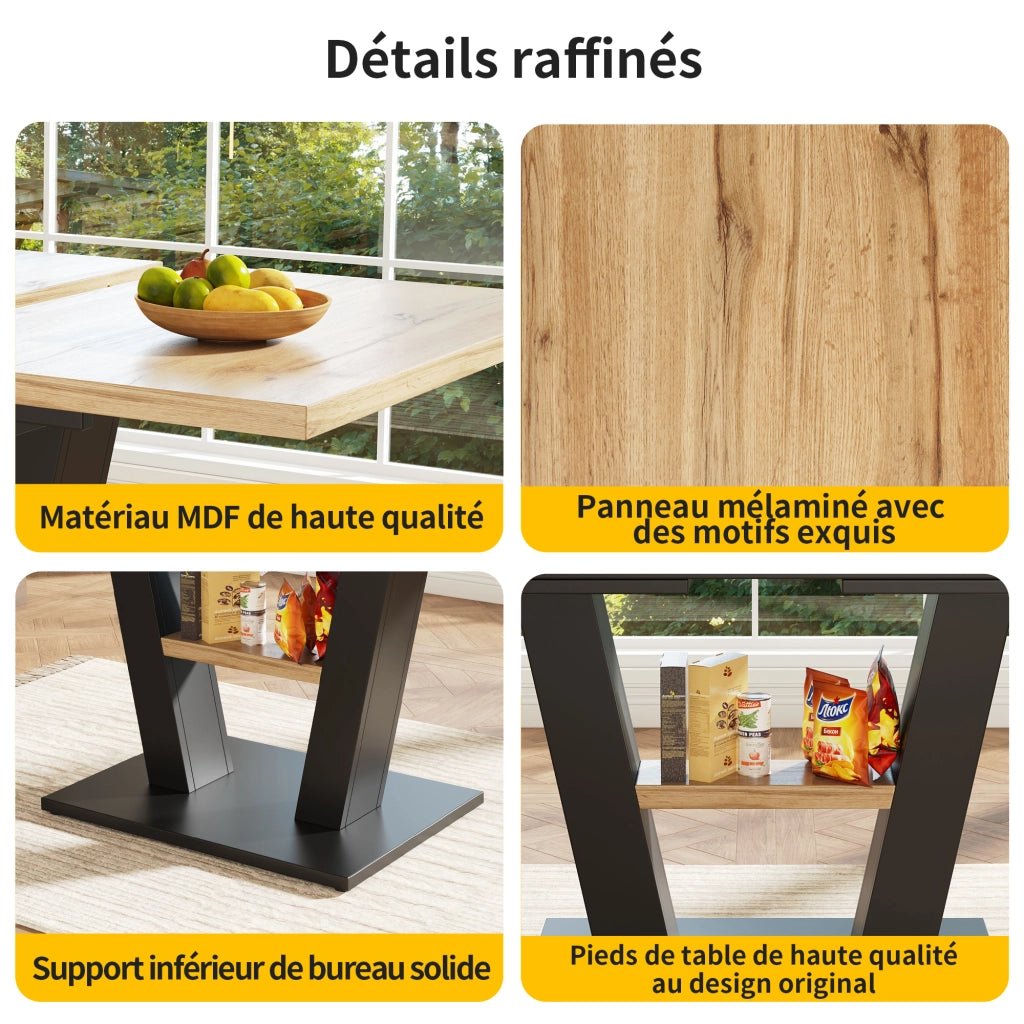 Set tavolo cucina e sedie con 1 tavolo allungabile e 4 sedie in MDF; metallo e velluto nero e naturale
