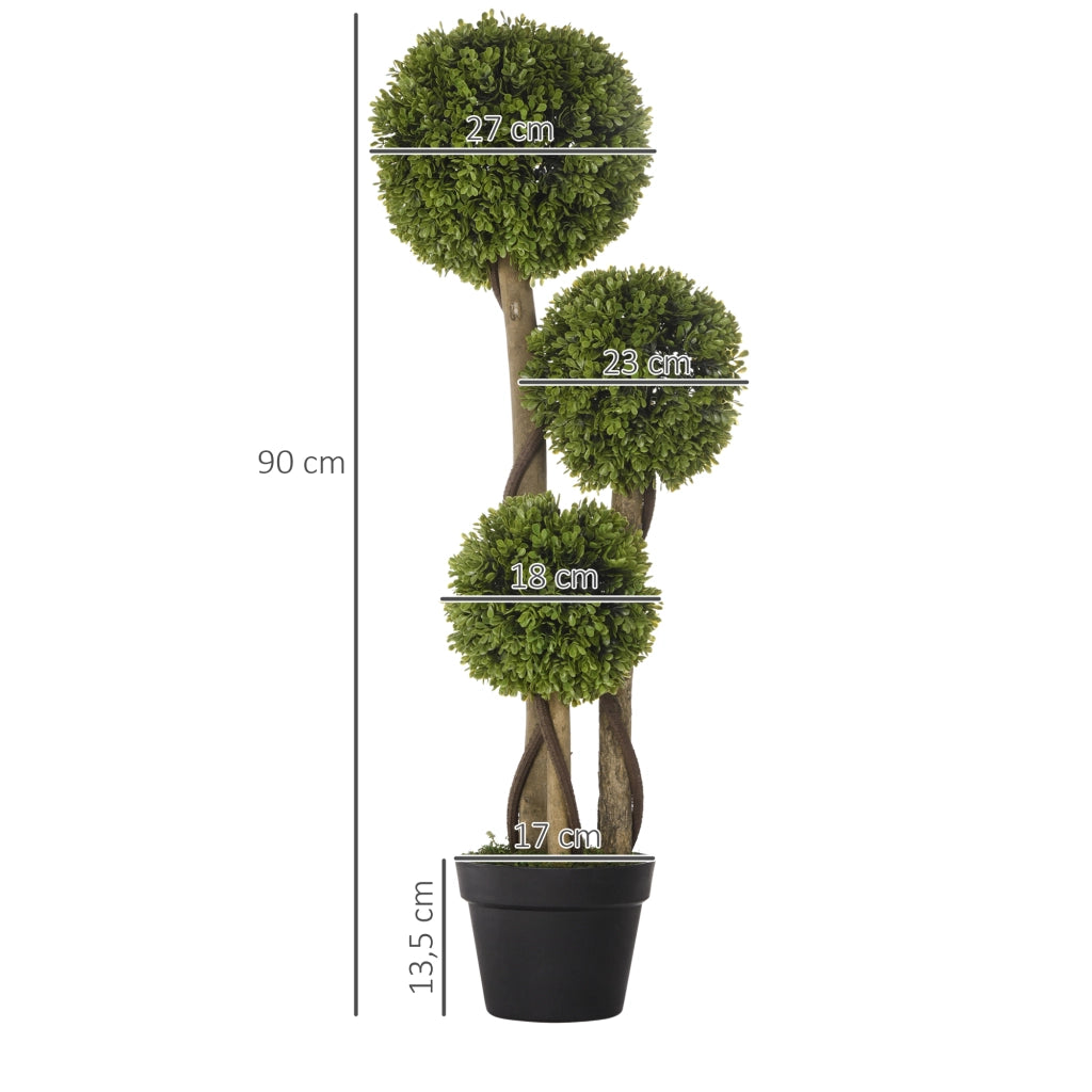 Pianta Artificiale Buxus ¨C Minimal ¨C Verde e Nero