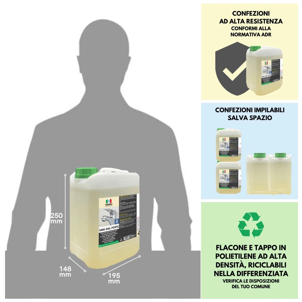 Detergente anticalcare forte bagno SANI-KAL FORTE - 5LTx4Pz