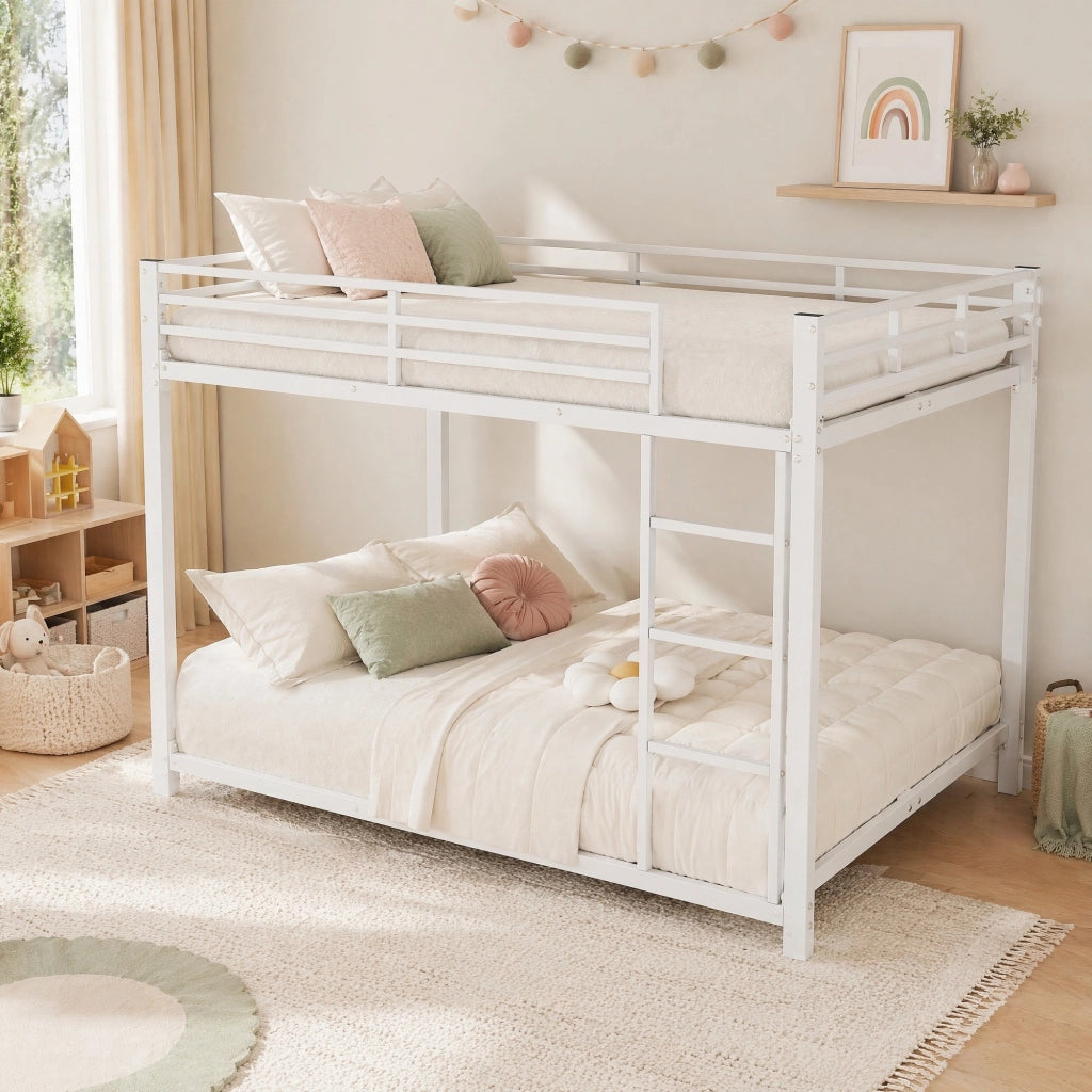 Letto a castello in metallo bianco 140 x 200 cm