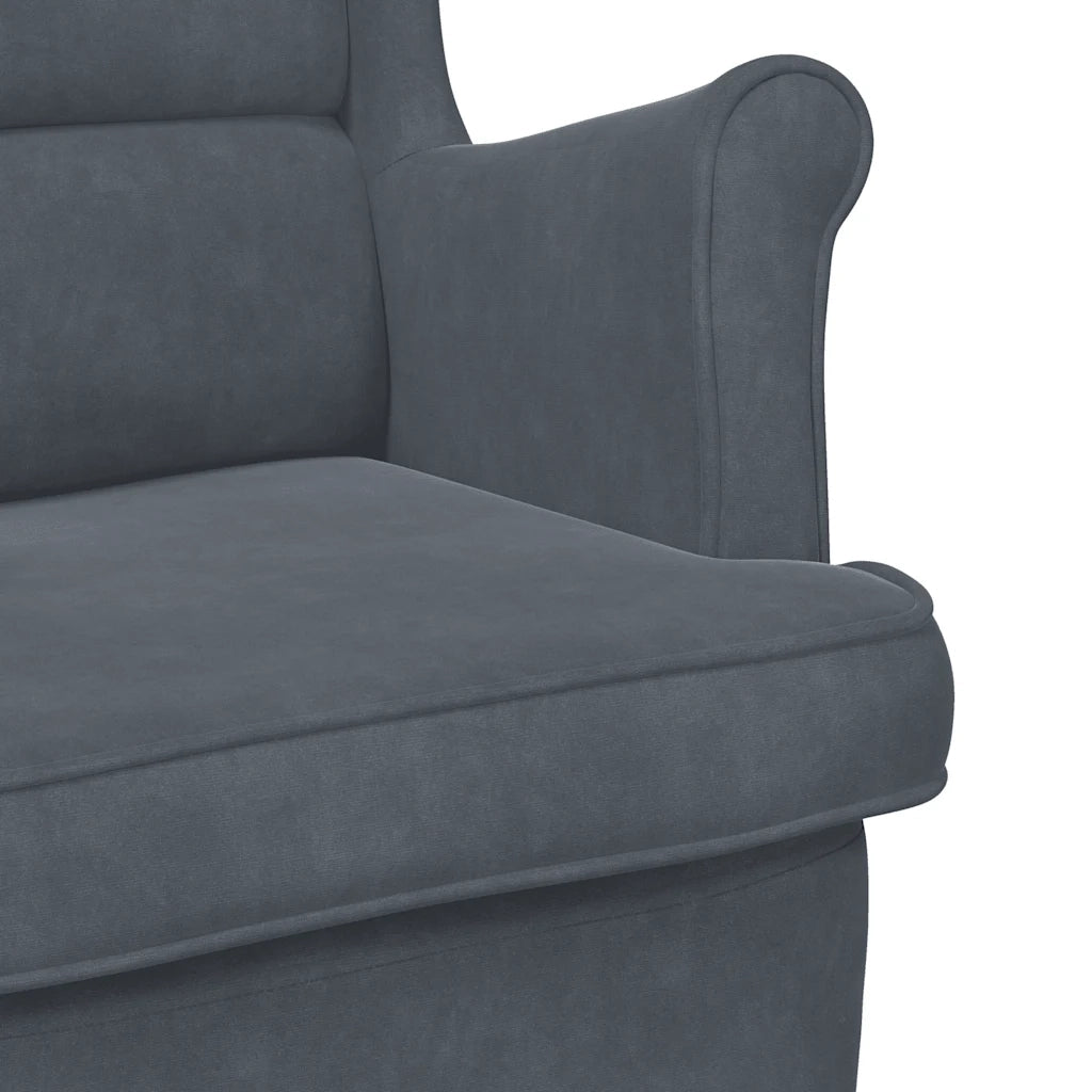 Poltrona Grigio Scuro Velluto 324060