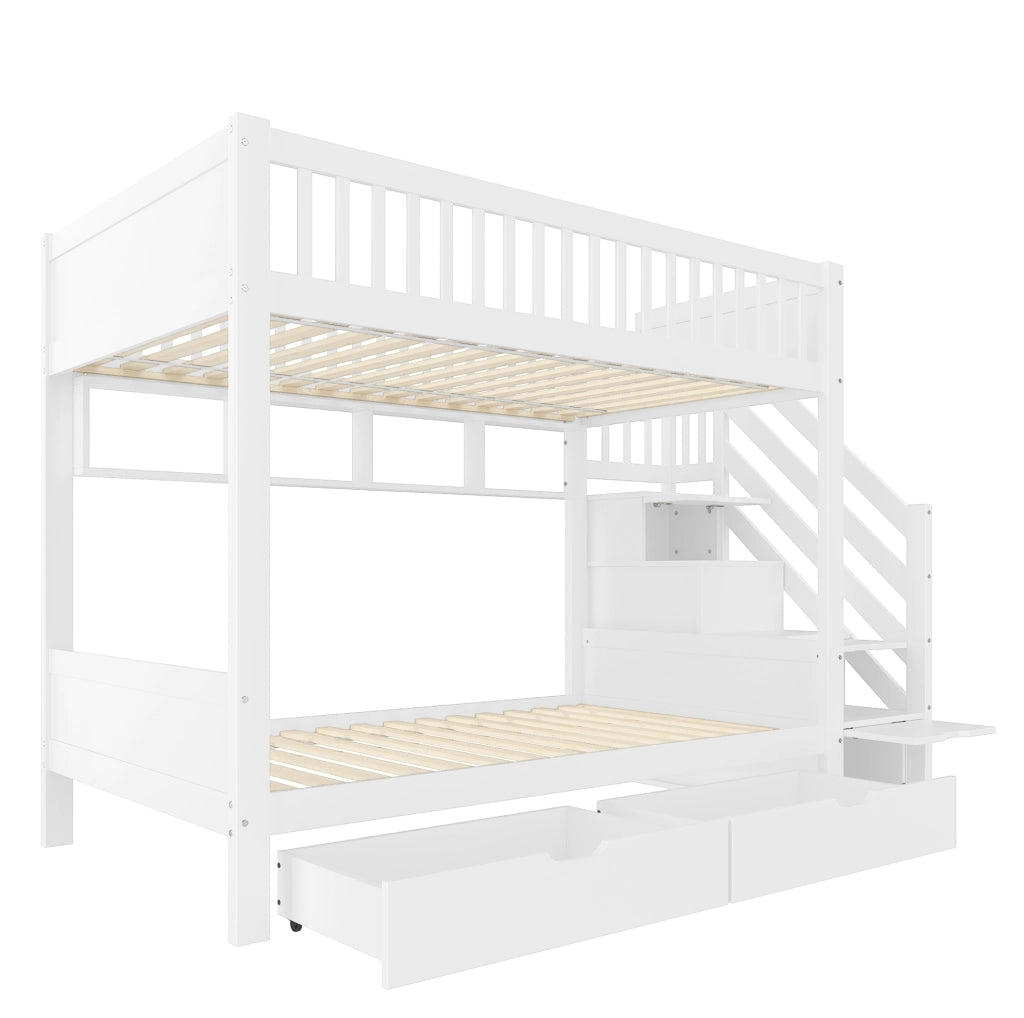 Letto a castello 90x200 cm con armadio, cassetti e spazio contenitivo