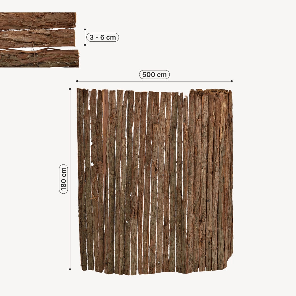 Recinzione Zamora di Corteccia Albero Schermatura Protezione 500x180 cm casa.pro