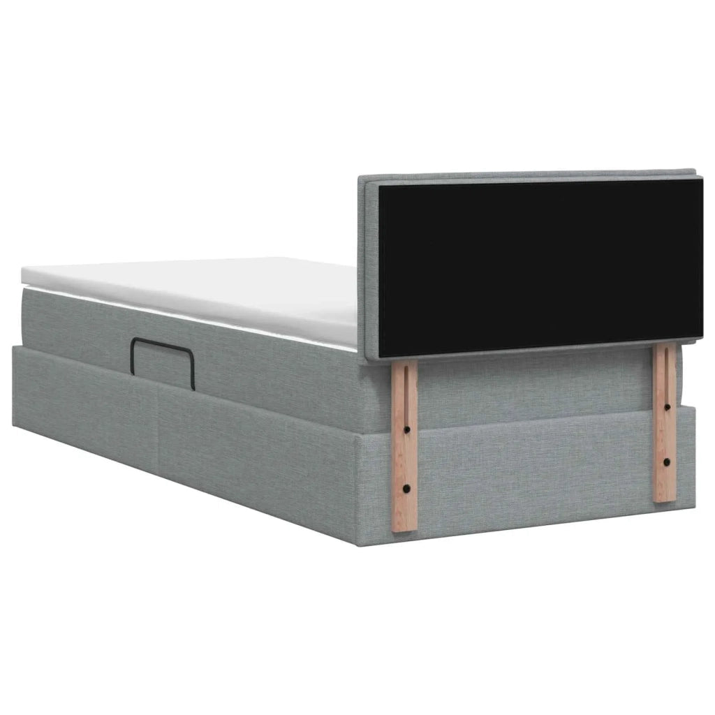 Letto con contenitore e materasso Grigio Chiaro 90 x 190 cm 3458526