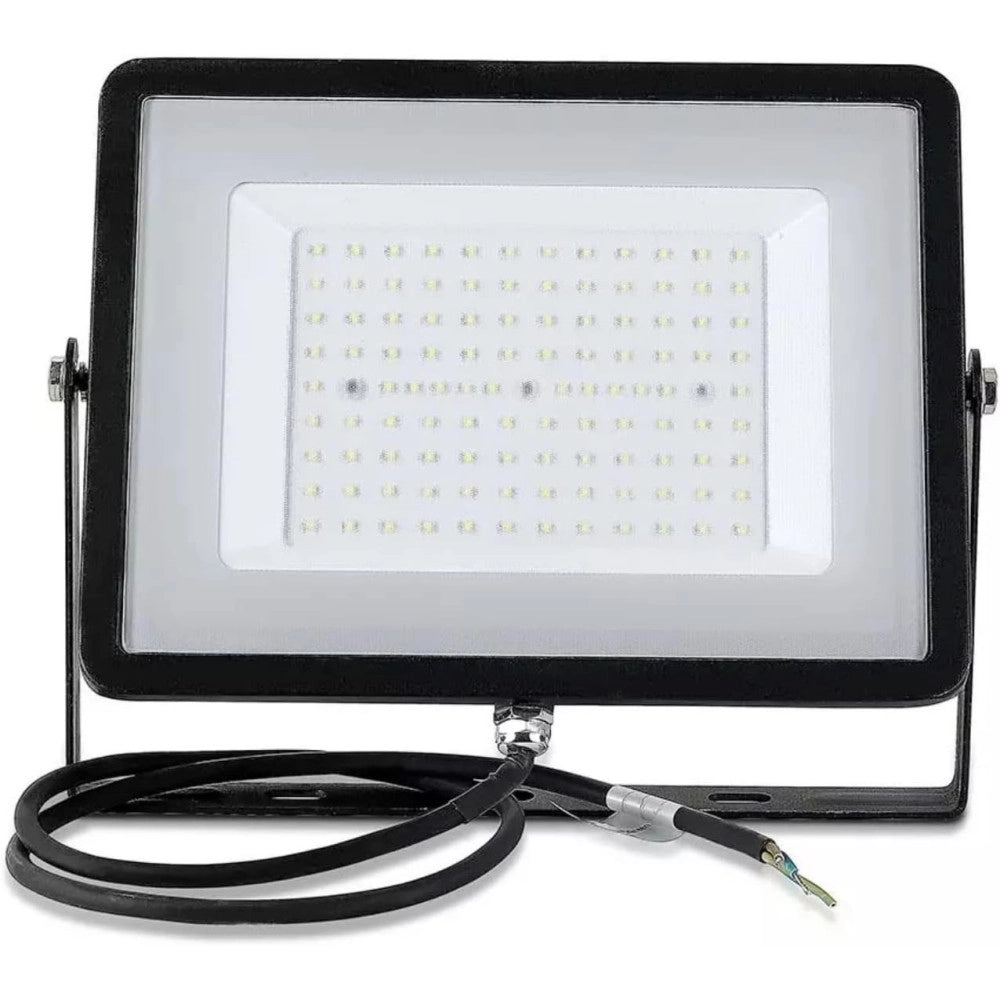 Trade Shop - V-tac Faro Faretto Led Smd 10w 20w 30w 50w 100w Slim Da Esterno Ip65 Colore Nero - -bianco Caldo-50 Watt