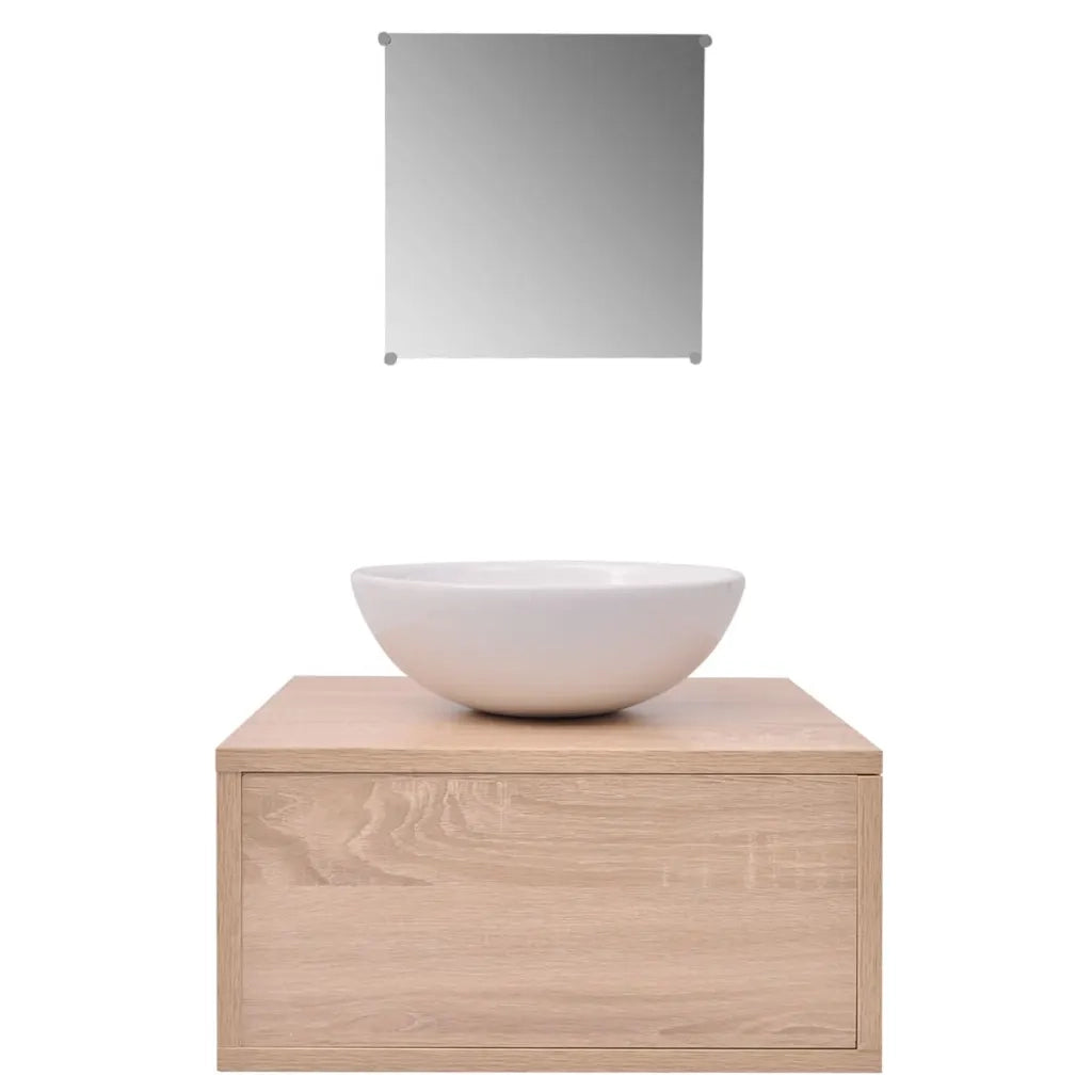 Mobili da Bagno con Lavabo Set 3 pz Beige 272226